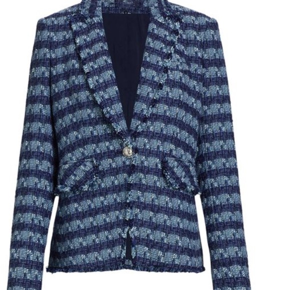 Veronica Beard Cutaway Tweed Dickey Blazer - Picture 2 of 12